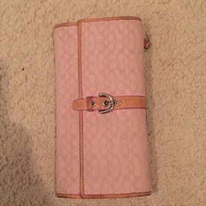 Peach coach wallet